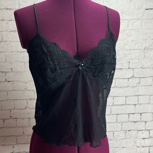 Seductive wear by cinema etoile size medium black lace and mesh camisole